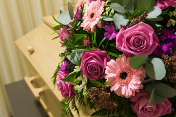 Coffin in morgue