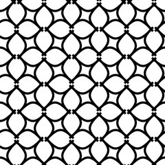 Seamless vector black and white ornament. Modern geometric pattern with repeating elements