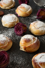 Homemade rose shape cakes