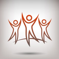 Pictograph of success team