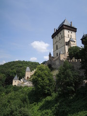 Fototapeta na wymiar Fairytale castle Karlstejn (Karlštejn) in the Czech Republic, Europe 