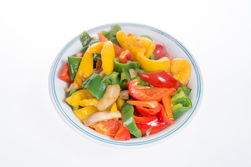 grilled green pepper,red pepper,yellow pepper