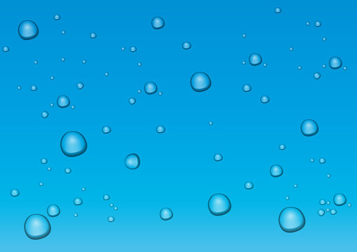 gouttes d'eau vectoriel sur fond bleu