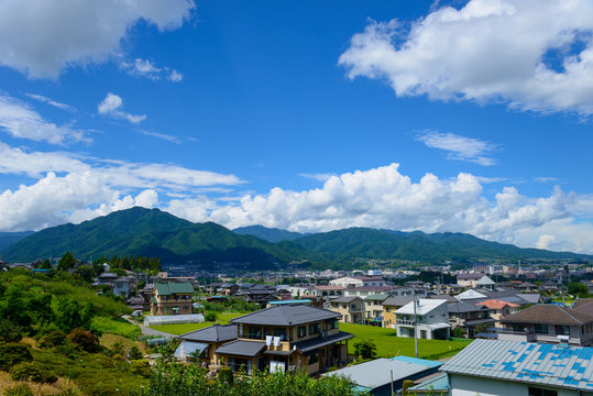 Cityscape of Iida in Nagano, Japan