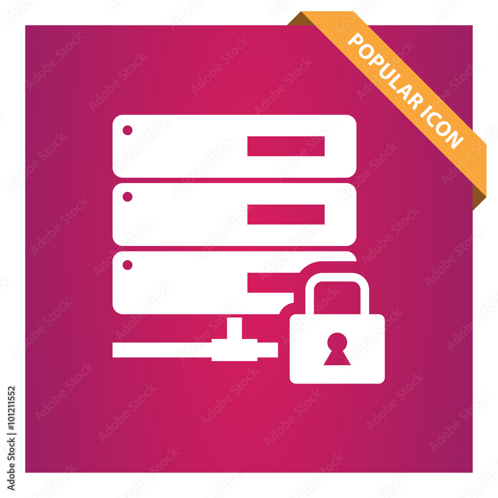 Poster database security protection icon