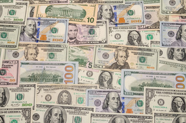 Various US dollar banknote
