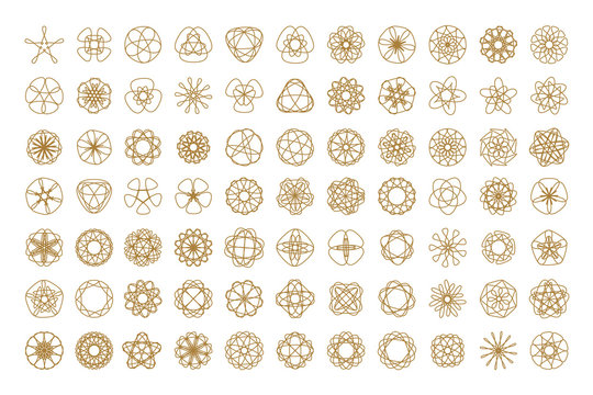 Set of vector round design elements.