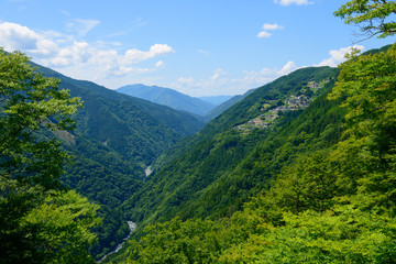 Fototapeta premium Shimoguri village in Iida, Nagano, Japan