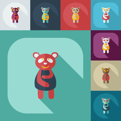Obraz premium Flat modern design with shadow icons panda is sick