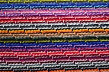 Colourful knit background macro