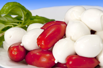 Italian food cherry mozzarella of buffalo