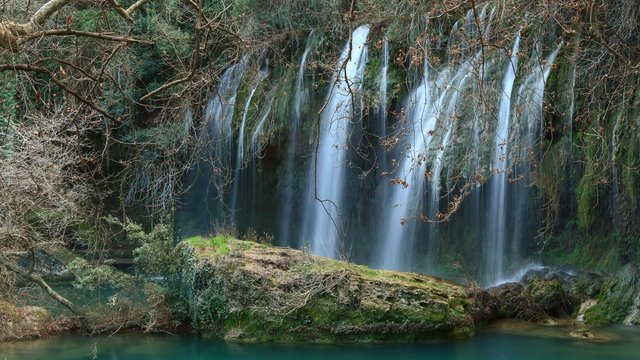 Waterfall Duden at Antalya Turkey. 4K Timelapse