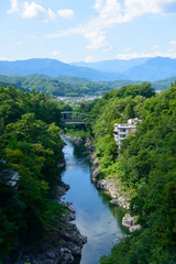 Fototapeta na wymiar Tenryukyo valley in Iida, Nagano, Japan