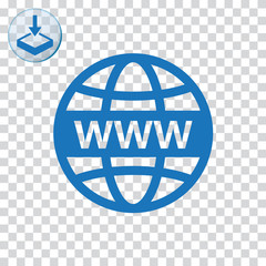 WWW with globe sign icon web and mobile. - obrazy, fototapety, plakaty