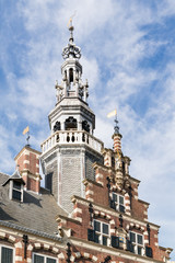 Fototapeta na wymiar Top of city hall in Franeker, Friesland, Netherlands