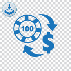 Exchange chip to dollar sign icon.