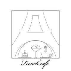 Traditional French kitchen mono line logo