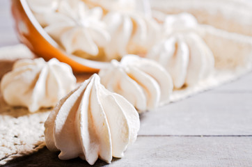 White sweet meringue