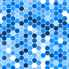 Blue seamless hexagonal vector pattern