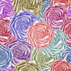 Fototapety  Vintage roses background. Vector illustration, EPS 10