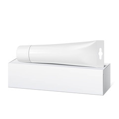 Realistic white tube and packaging.