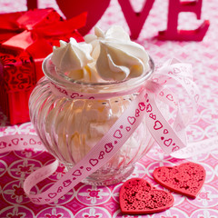 White sweet meringue