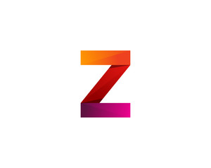 Z Letter Color Ribbon Logo Design Element