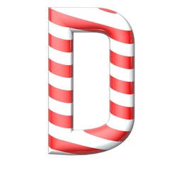Candy cane vector alphabet collection striped in Christmas colou