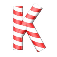Fototapeta na wymiar Candy cane vector alphabet collection striped in Christmas colou
