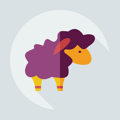 Flat modern design with shadow icons lamb