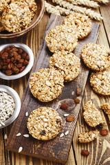 Cookies with raisins and sunflower seeds