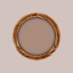 Obraz premium round frame made of precious wood for paintings, portraits and other. vector illustration . To work designers