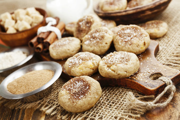 Homemade  oatmeal cookies with cinnamon