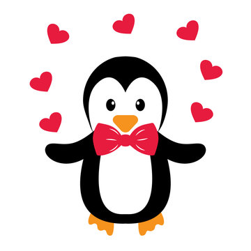 penguin and heart