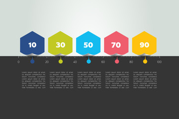Time line color template. Horizontal line. Vector infographic illustration.