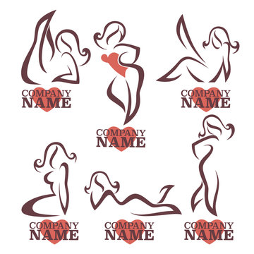 vector collection of clean pinup girls logo