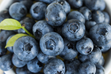 Close up fresh blueberries