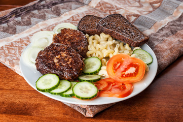 Cutlets with garnish