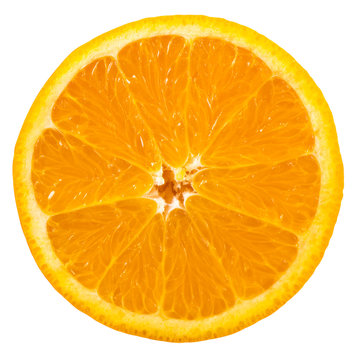 Cross section ripe orange fruits isolated with clipping path