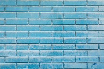 Sky blue brick wall