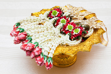 The flower in Thai Tradition Style. It's called 'Malai"