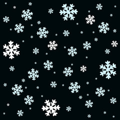 white and blue snow flakes