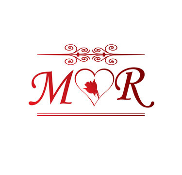 Mr Love Initial With Red Heart And Rose Stock Vector Adobe Stock Mr Love Initial With Red Heart And Rose Stock Vector Adobe Stock