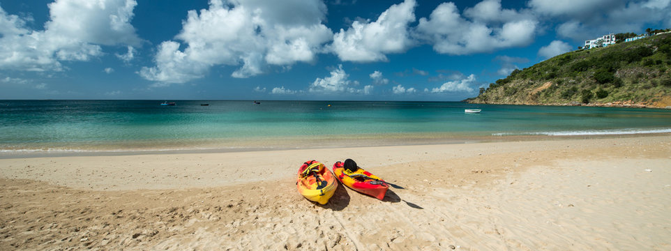 Kayaks in Barnes Bay, Anguilla Island