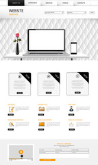 Website template for business presentation, with high detailed elements
