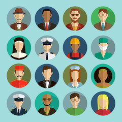 Professions Vector Flat Icons. Signs, symbols set