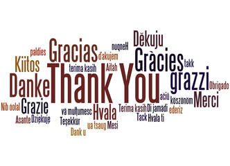 Fototapeta premium Thank You, in different languages 7
