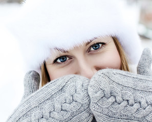 Young woman winter portrait