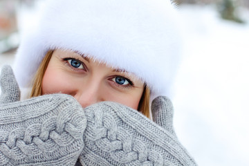 Young woman winter portrait