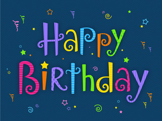 "HAPPY BIRTHDAY" Card in Festive Tree font with motifs